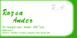 rozsa ander business card